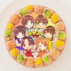 【ポケるんTV】イラストVer. 丸型写真チョコレートケーキ 3号 9cm 1