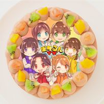 【ポケるんTV】イラストVer. 丸型写真チョコレートケーキ 3号 9cm