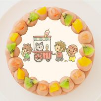 【ぽこにゃん】丸型写真チョコレートケーキ 3号 9cm