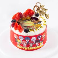 『カラフルピーチ』クリスマス丸型4号 写真ケーキ