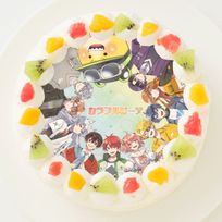 【カラフルピーチ】丸型写真ケーキ 5号 15cm