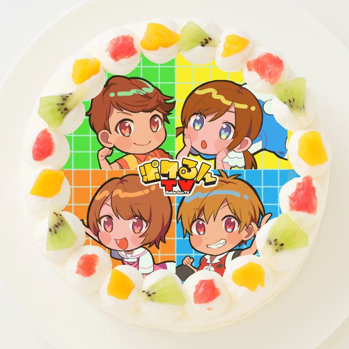 【ポケるんTV】イラストVer. 丸型写真ケーキ 3号 9cm 1