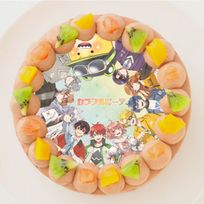 【カラフルピーチ】丸型写真チョコレートケーキ 6号 18cm
