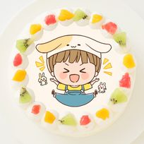 【かっちゃん】丸型写真ケーキ 3号 9cm