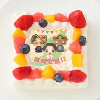 【けえ【島育ち】】四角型写真ケーキ 4号 12cm