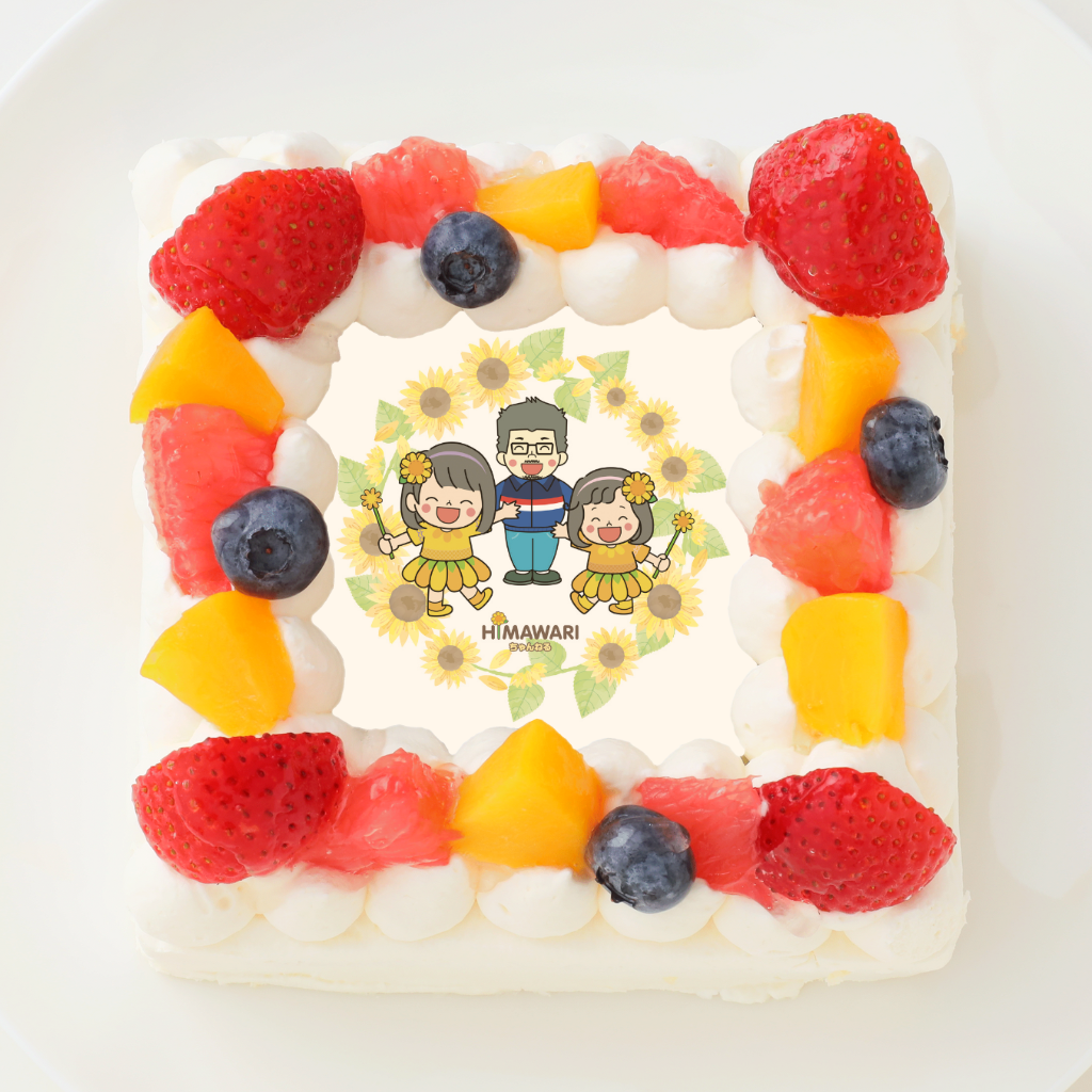 HIMAWARIちゃんねる】四角型写真ケーキ 4号 12cm（Cake.jp ORIGINAL