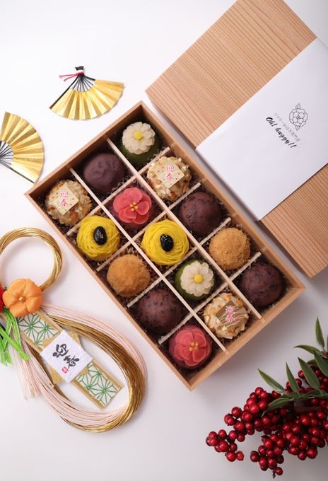 まだ間に合う！！【新年のおもたせに！】迎春おはぎ１５個入りギフトBOX《風呂敷包み》 3