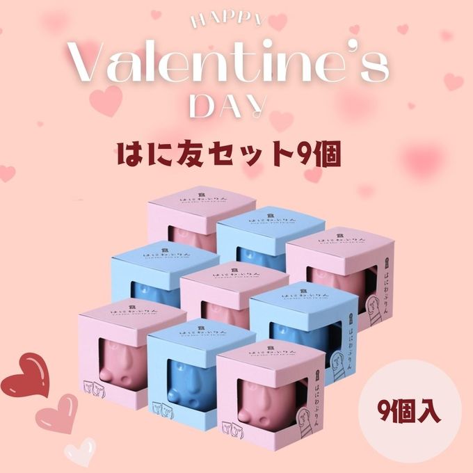 はにわぷりん【バレンタイン9個セット】１個箱入りアソートセット 9個入り（ブラックチョコ＆カスタードぷりん・ブラックチェリー＆フロマージュぷりん） 1