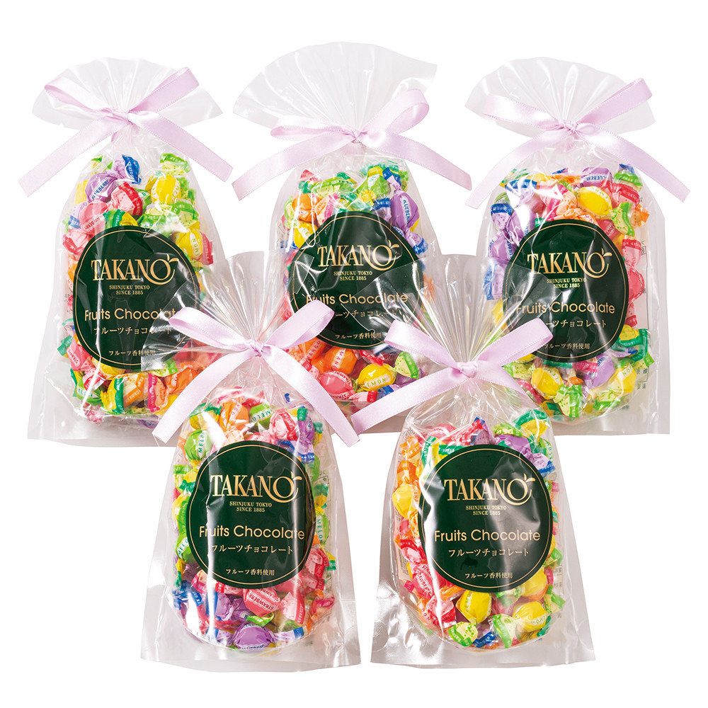 新宿高野 シェアフルーツチョコレートSP5入（ピーチ柄紙袋付） （新宿