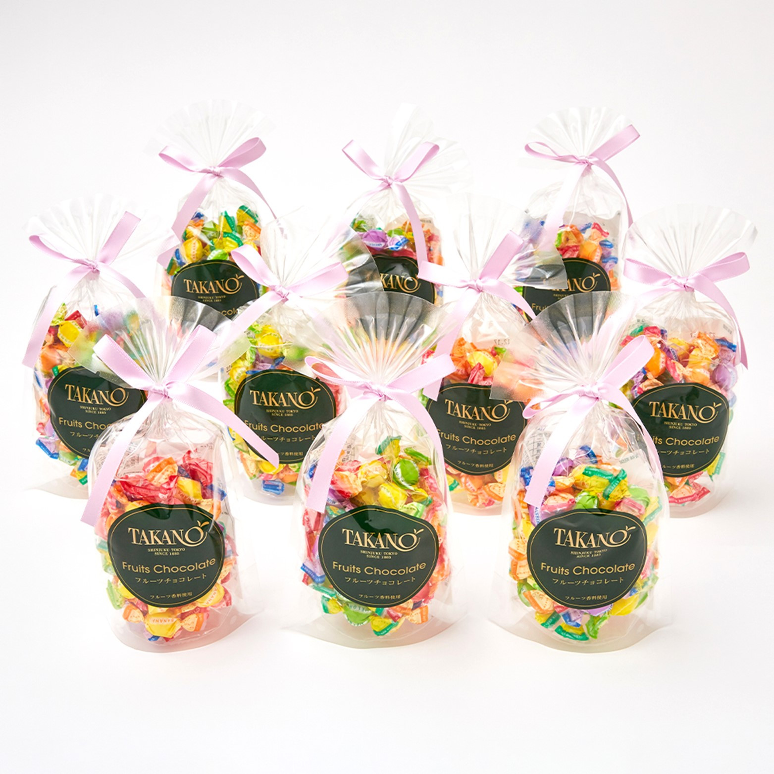 新宿高野 シェアフルーツチョコレート10入（ピーチ柄紙袋付