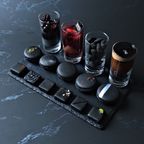 漆黒のアフタヌーンティーセット | ボンボンショコラ・マカロン・グラスデザート：バレンタイン2026 2