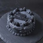 ブラッククラウンショートケーキ 誕生日 4号サイズ：ハロウィン2025 1