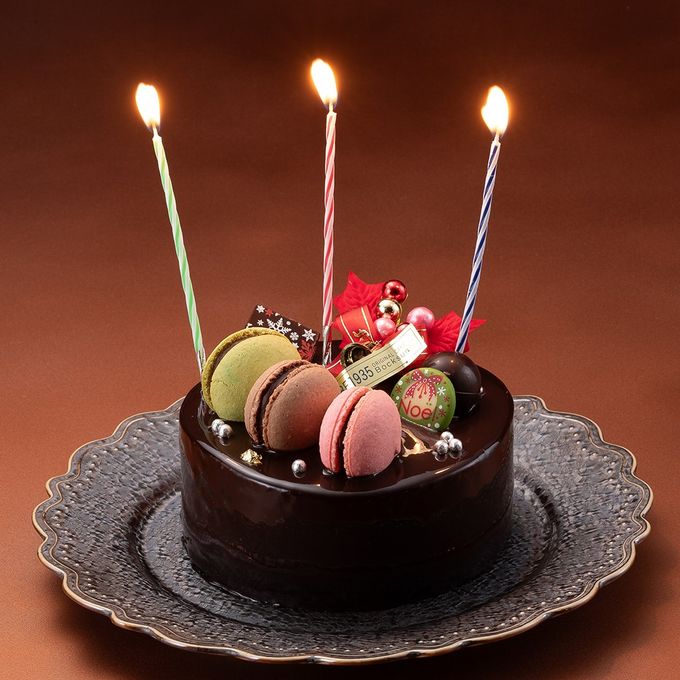 【神戸洋藝菓子ボックサン】クリスマス限定・大人のショコラマカロンケーキ ／贅沢プレミアム 4号 人気通販  2