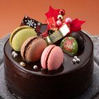 【神戸洋藝菓子ボックサン】クリスマス限定・大人のショコラマカロンケーキ ／贅沢プレミアム 4号 人気通販  1