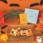 【送料無料、ハロウィンカード付き】shirokane sweet TOKYO パティシエ手作り白金ハロウィンサブレ（プレーン＆ショコラ） 4枚（ポスト投函、配送日時指定不可）ハロウィン 2025 1