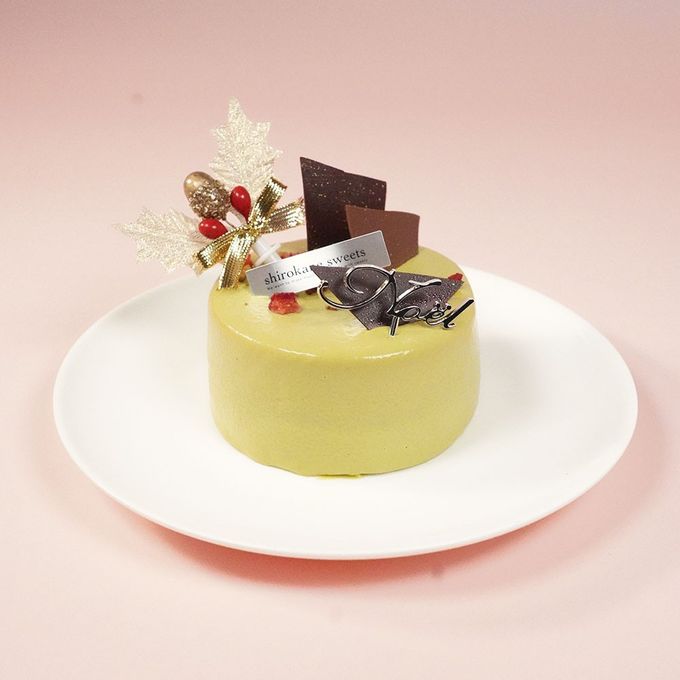 ２人用ペアホールケーキ 白金ミロワール（ピスターシュ）クリスマススタイル クリスマス2025 2