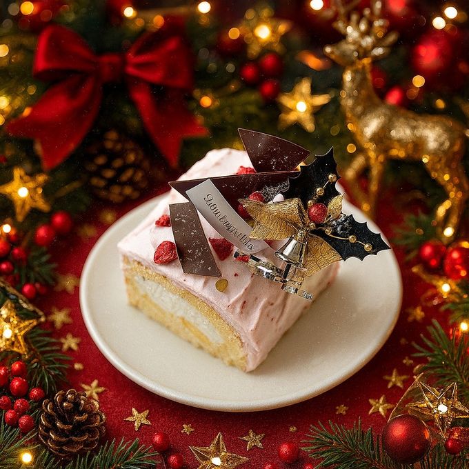 白金クリームブッシュドノエル（苺）ハーフ クリスマス2025 2