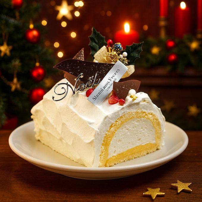 白金クリームブッシュドノエル（プレーン）ハーフ クリスマス2025 1