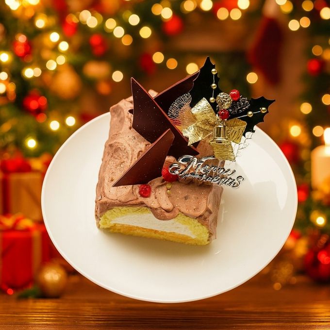 白金クリームブッシュドノエル（ショコラ）ハーフ クリスマス2025 2