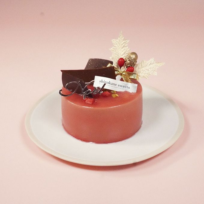 ２人用ペアホールケーキ 白金ミロワール（フランボワーズ）クリスマススタイル クリスマス2025 3