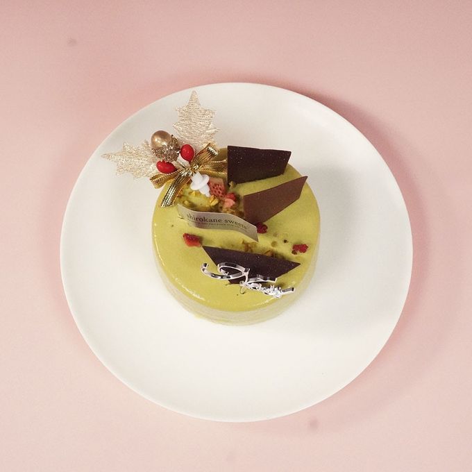 ２人用ペアホールケーキ 白金ミロワール（ピスターシュ）クリスマススタイル クリスマス2025 3