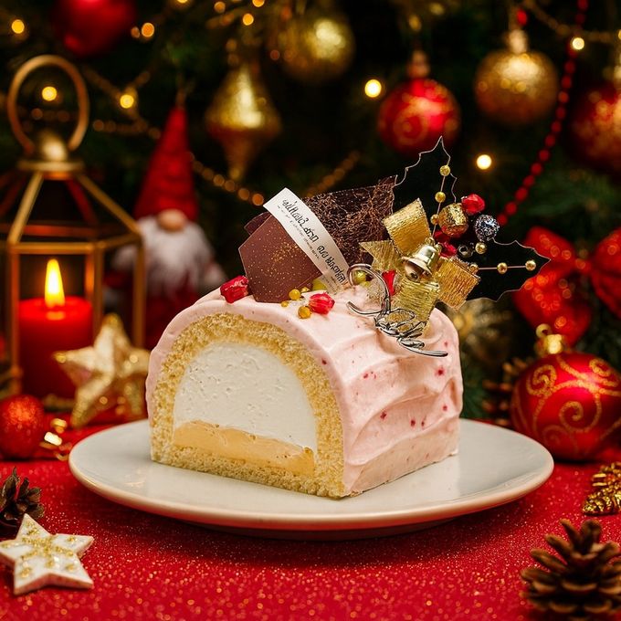 白金クリームブッシュドノエル（苺）ハーフ クリスマス2025 1