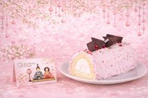 ひな祭りカード付きパティシエ手作り白金クリームロール（苺） ひな祭り2026 1