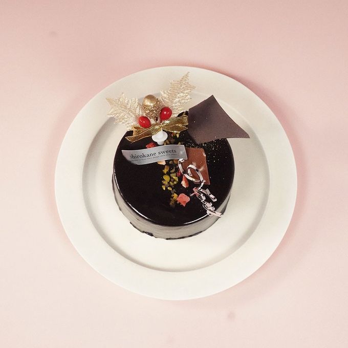 ２人用ペアホールケーキ 白金ミロワール（ショコラ）クリスマススタイル クリスマス2025 4