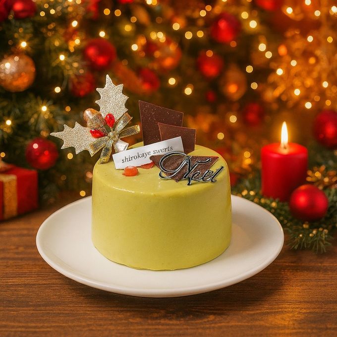 ２人用ペアホールケーキ 白金ミロワール（ピスターシュ）クリスマススタイル クリスマス2025 1