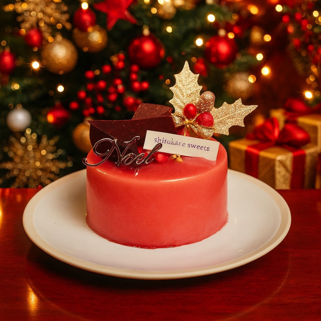 2人用ペアホールケーキ 白金ミロワール（フランボワーズ）クリスマス