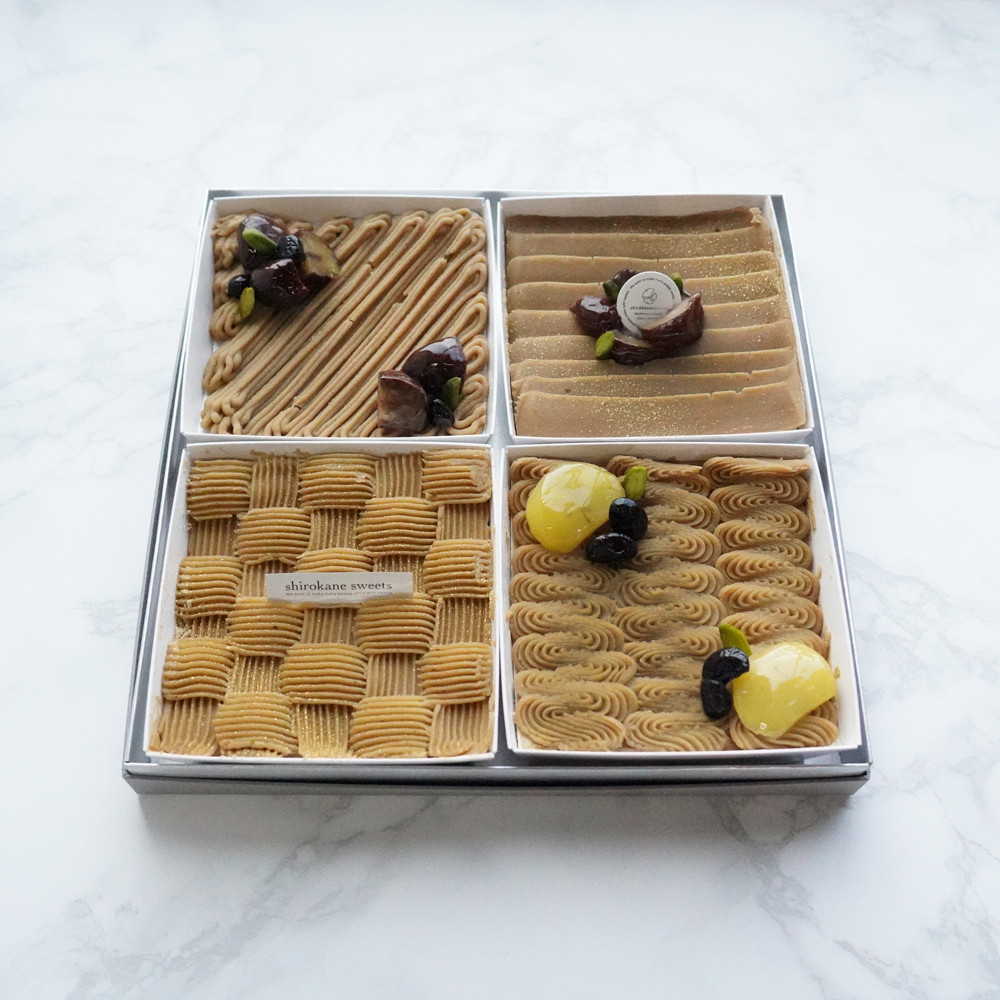 熊本 山江栗、長野 小布施栗、兵庫 丹波栗、茨城 笠間栗を使った