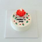 母の日カーネーションキャンドルケーキ｜メッセージ対応｜韓国風ケーキ 母の日2026 3