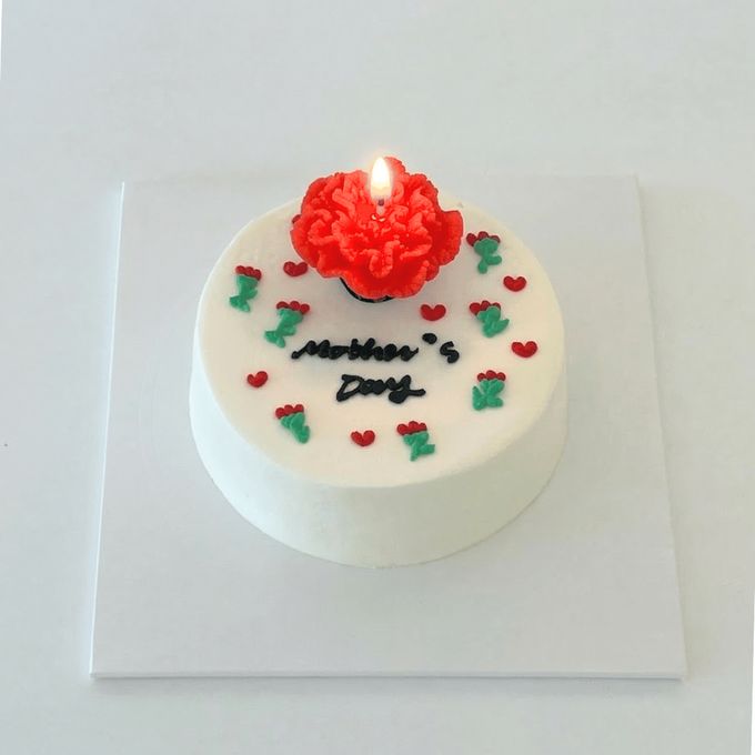 母の日カーネーションキャンドルケーキ｜メッセージ対応｜韓国風ケーキ 母の日2026 3