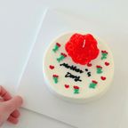 母の日カーネーションキャンドルケーキ｜メッセージ対応｜韓国風ケーキ 母の日2026 1