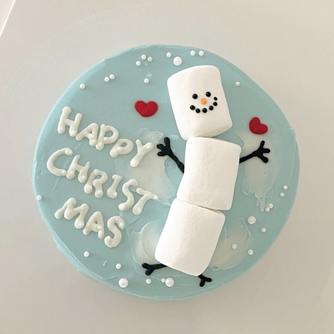 マシュマロスノーマンケーキ クリスマス2025 1