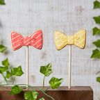 【蝶ネクタイポップ】棒付き プロップス アイシングクッキー クッキー プチギフト かわいい お菓子 個包装 2