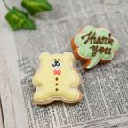 名入れ可【ちびくま＆ふきだし小】〈10文字〉アイシングクッキー クッキー プチギフト かわいい お菓子 個包装 吹き出し 2