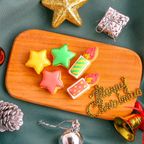 【当日発送便：クリスマス星＆ろうそく(5個入り)】アイシングクッキー クッキー デコレーションケーキ オリジナルケーキ クリスマスケーキ クリスマス 星 ろうそく ケーキ かわいい お菓子 クリスマス2026 1
