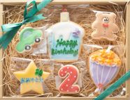 名入れ可【バースデーギフトBOY】アイシングクッキー ギフトボックス クッキー ケーキデコレーション バースデーケーキ 誕生日 ケーキトッピング ケーキデコレーション かわいい お菓子 くま 女の子 男の子  2