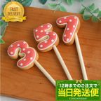 【当日発送便：数字ポップクッキー】アイシングクッキー  誕生日 ケーキ クッキー 数字 デコレーションケーキ オリジナルケーキ かわいい お菓子 推し活 推しケーキ 1