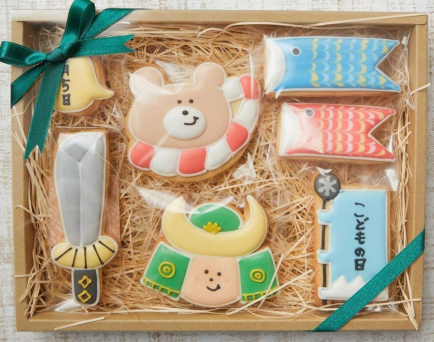 名入れ可【こどもの日ギフトA】アイシングクッキー ギフトボックス クッキー ケーキデコレーション バースデーケーキ 誕生日 ケーキトッピング ケーキデコレーション かわいい お菓子 女の子 男の子  2