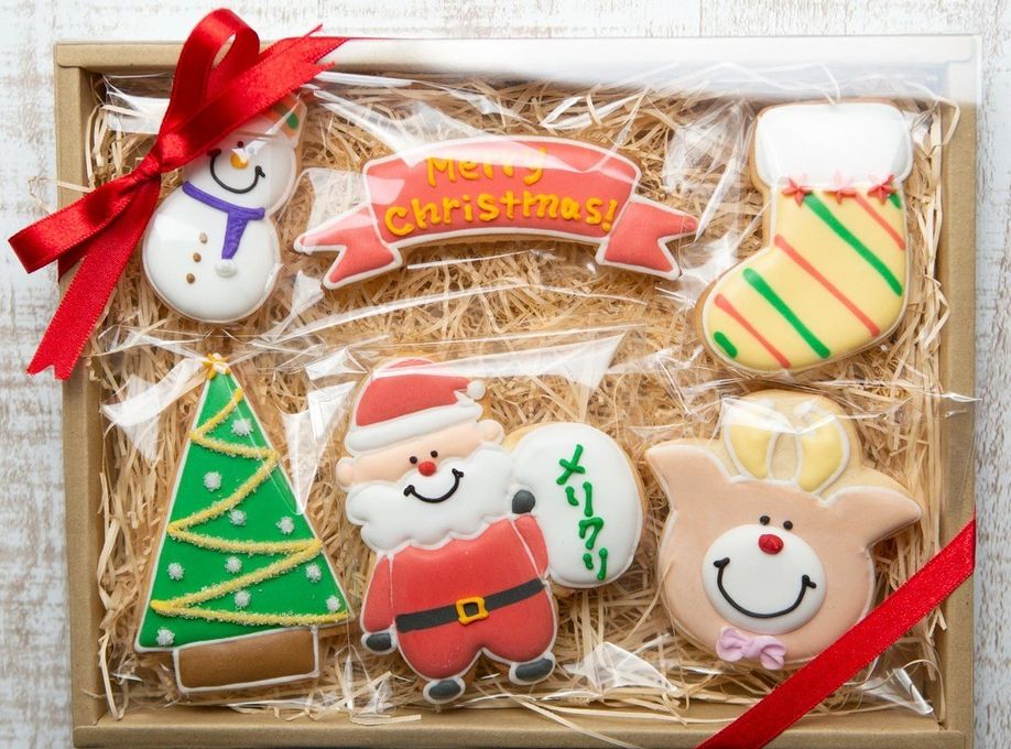 名入れ可【クリスマスクッキーギフトA】アイシングクッキー ギフトボックス クリスマス クッキー プチギフト かわいい お菓子 個包装 2