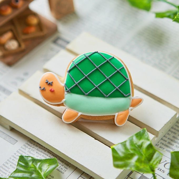 海の生き物【カメ】アイシングクッキー クッキー プチギフト デコレーション かわいい お菓子 個包装 魚 さかな 動物 かめ 亀 1
