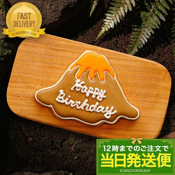 当日発送便【火山プレート】恐竜シリーズ アイシングクッキー クッキー デコレーションケーキ オリジナルケーキ 誕生日  1