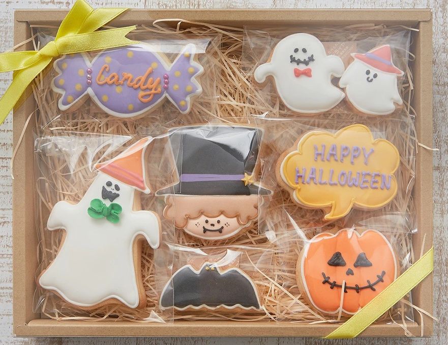 名入れ可【ハロウィンクッキーギフトA】ハロウィン アイシングクッキー クッキー ケーキデコレーション 誕生日 ケーキトッピング ケーキデコレーション かわいい お菓子  2