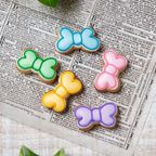 【ケーキデコ用リボン（5個入り）】アイシングクッキー 誕生日 バースデー ケーキ かわいい お菓子 推し活 推しケーキ プチギフト クッキー ギフト アイシングクッキーleap 1