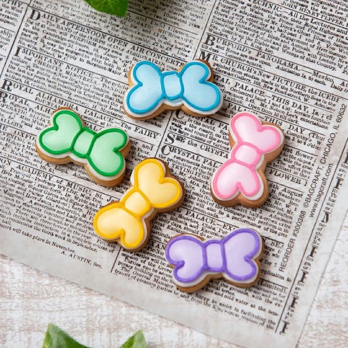 【ケーキデコ用リボン（5個入り）】アイシングクッキー 誕生日 バースデー ケーキ かわいい お菓子 推し活 推しケーキ プチギフト クッキー ギフト アイシングクッキーleap 1
