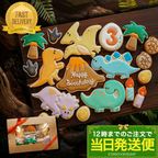 当日発送便【G：大恐竜時代ギフト】アイシングクッキー クッキー 恐竜 デコレーション 誕生日】アイシングクッキー クッキー 恐竜 肉 卵 ケーキデコレーション 男の子 誕生日 ケーキトッピング ギフト かわいい お菓子 1