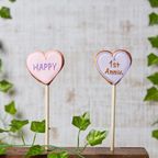 名入れ可【ハートポップ】〈10文字〉棒付き プロップス アイシングクッキー クッキー プチギフト かわいい お菓子 個包装 2
