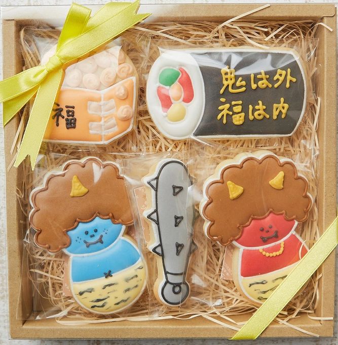 名入れ可【節分ギフトB】アイシングクッキー ギフトボックス クッキー ケーキデコレーション バースデーケーキ 誕生日 ケーキトッピング ケーキデコレーション かわいい お菓子 女の子 男の子  2